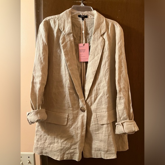 NWT Quince 100% European Linen Blazer in Driftwood - Picture 6 of 13